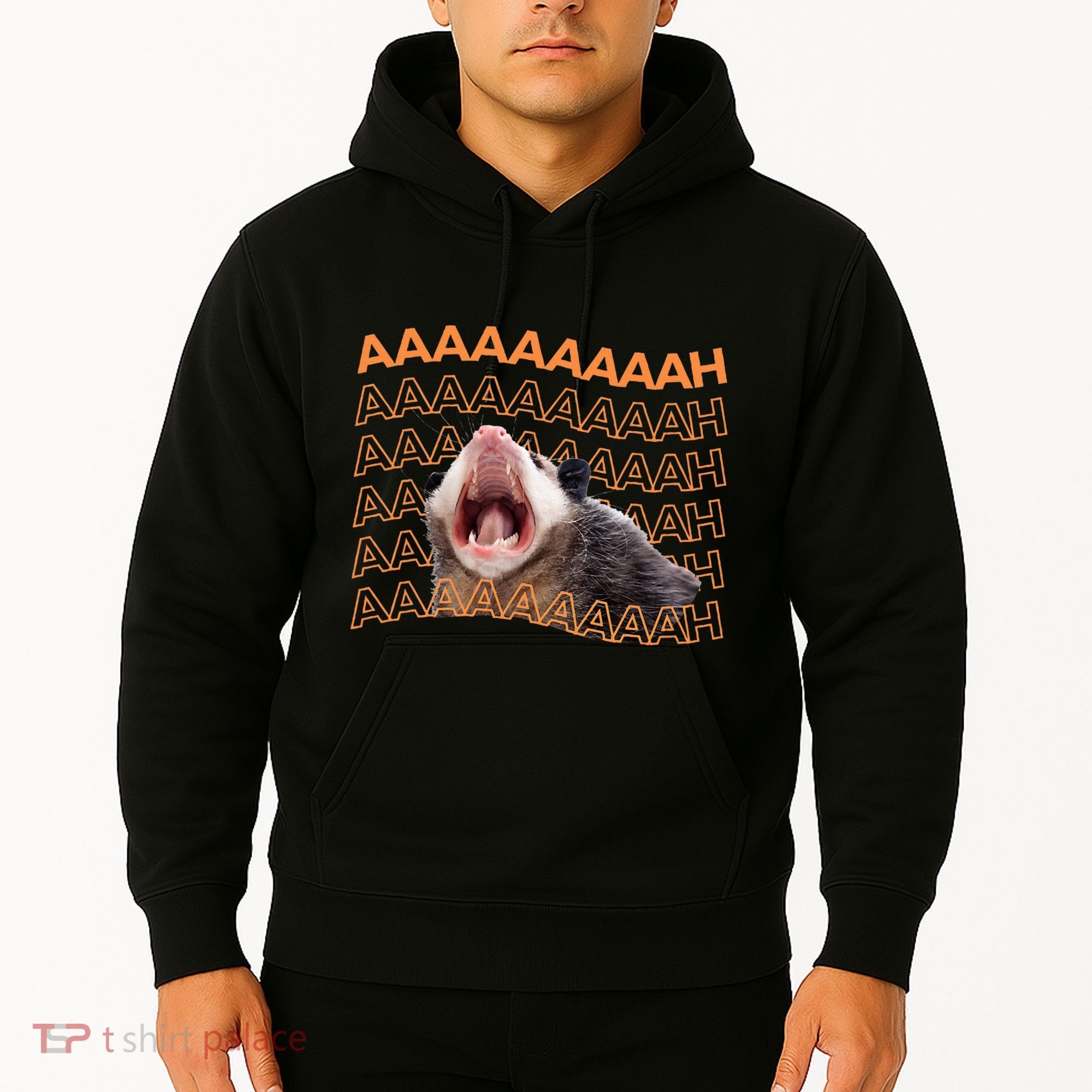 Opossum Screaming Funny Possum Trash Cat Meme Hoodie