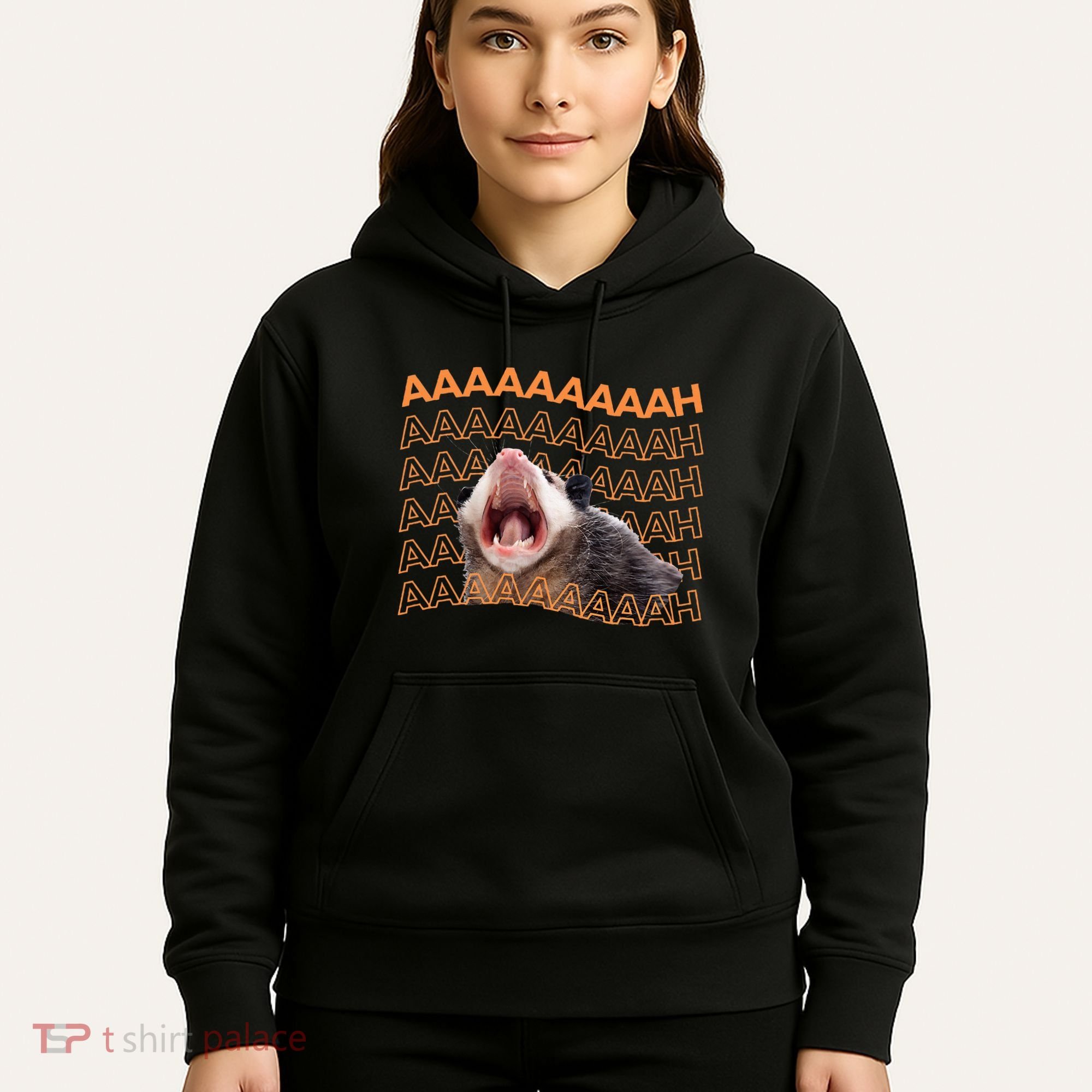 Opossum Screaming Funny Possum Trash Cat Meme Hoodie