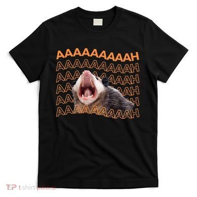 Opossum Screaming Funny Possum Trash Cat Meme T-Shirt