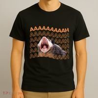 Opossum Screaming Funny Possum Trash Cat Meme T-Shirt thumb 3