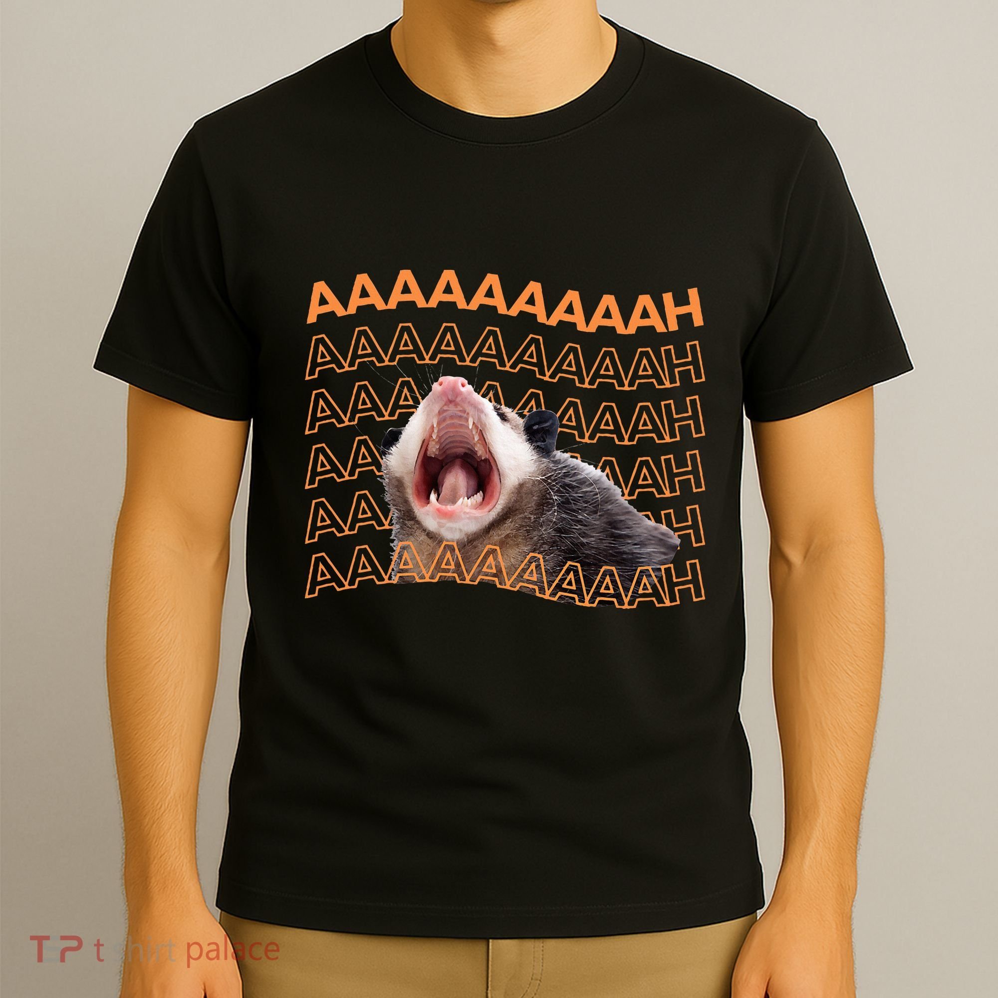 Opossum Screaming Funny Possum Trash Cat Meme T-Shirt