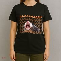 Opossum Screaming Funny Possum Trash Cat Meme T-Shirt thumb 4