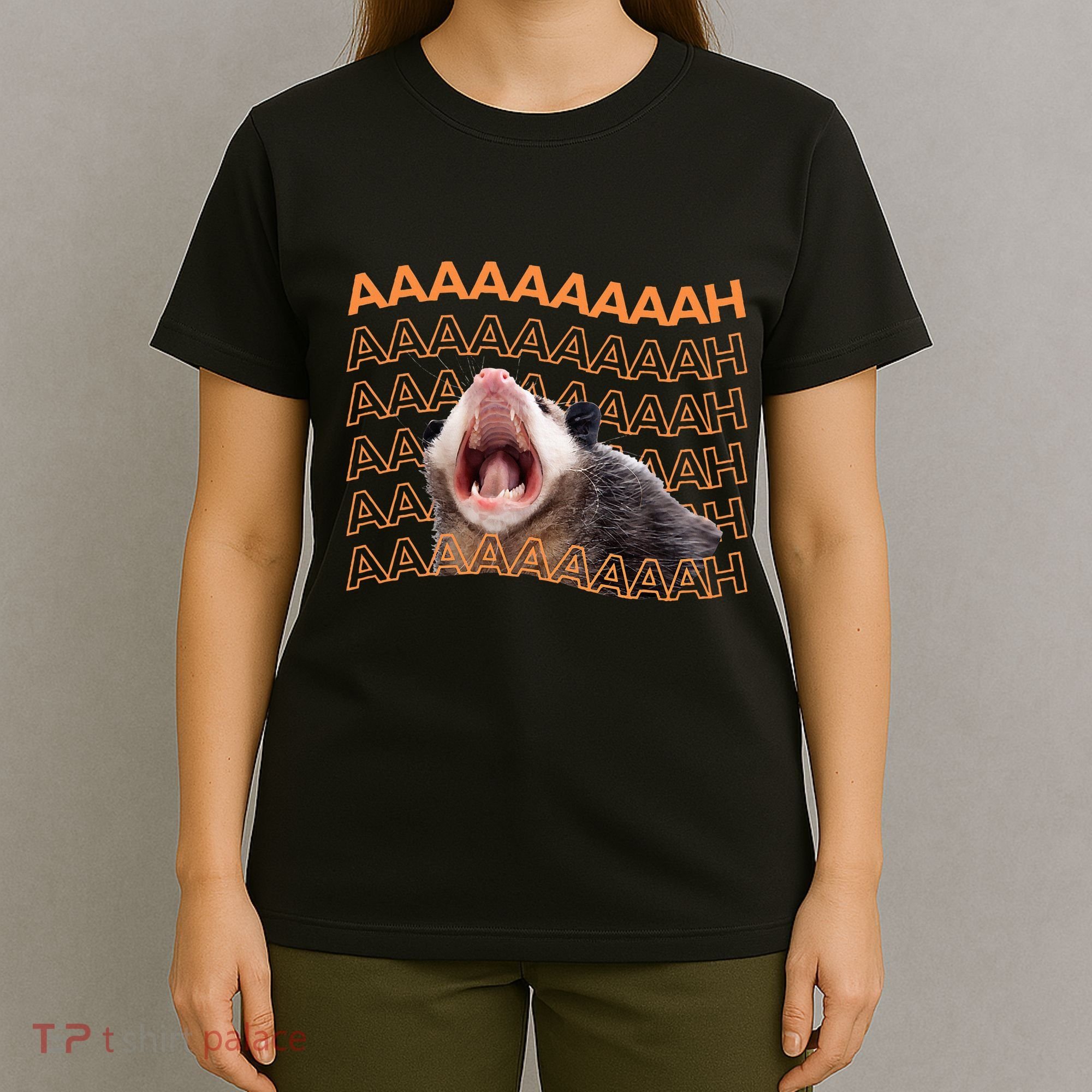 Opossum Screaming Funny Possum Trash Cat Meme T-Shirt