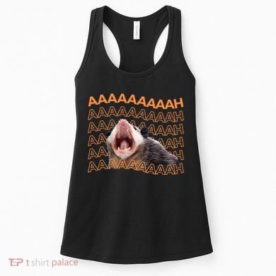 Opossum Screaming Funny Possum Trash Cat Meme Women's Tank Top