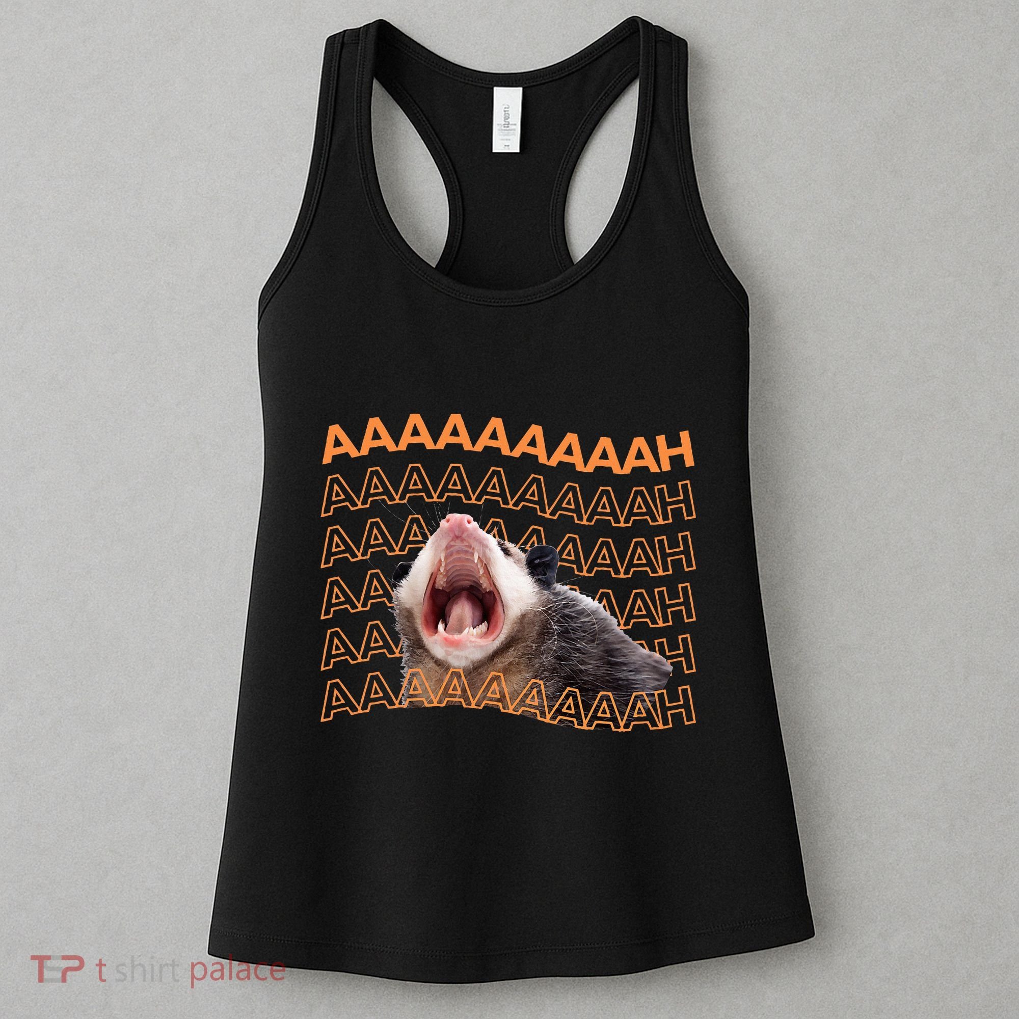 Opossum Screaming Funny Possum Trash Cat Meme Women's Tank Top