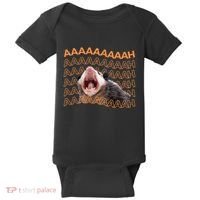 Opossum Screaming Funny Possum Trash Cat Meme Baby Bodysuit thumb 0