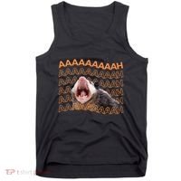 Opossum Screaming Funny Possum Trash Cat Meme Tank Top thumb 0