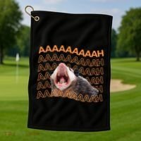 Opossum Screaming Funny Possum Trash Cat Meme Golf Towel thumb 1