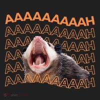 Opossum Screaming Funny Possum Trash Cat Meme Golf Towel thumb 3