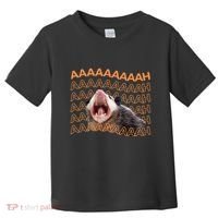 Opossum Screaming Funny Possum Trash Cat Meme Toddler T-Shirt thumb 0