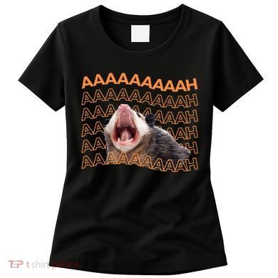 Opossum Screaming Funny Possum Trash Cat Meme Women's T-Shirt