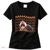 Opossum Screaming Funny Possum Trash Cat Meme Women's T-Shirt thumb 0