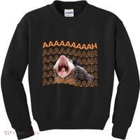Opossum Screaming Funny Possum Trash Cat Meme Kids Sweatshirt thumb 0