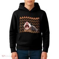 Opossum Screaming Funny Possum Trash Cat Meme Kids Hoodie thumb 4