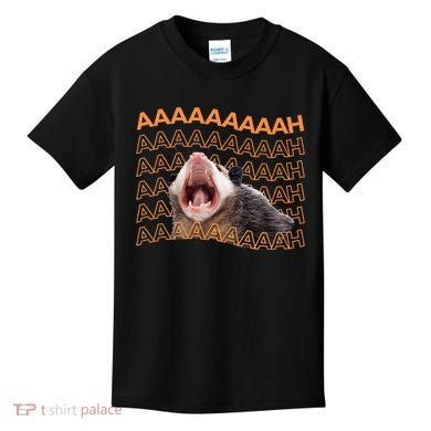 Opossum Screaming Funny Possum Trash Cat Meme Kids T-Shirt