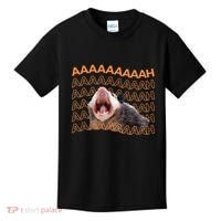Opossum Screaming Funny Possum Trash Cat Meme Kids T-Shirt thumb 0