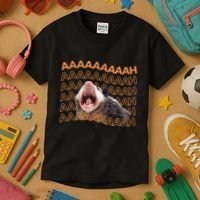 Opossum Screaming Funny Possum Trash Cat Meme Kids T-Shirt thumb 3