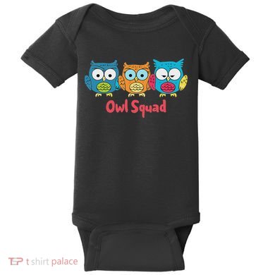 Owl Squad For Owl Lover Cool Owl Baby Bodysuit