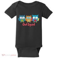 Owl Squad For Owl Lover Cool Owl Baby Bodysuit thumb 0