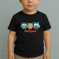 Owl Squad For Owl Lover Cool Owl Toddler T-Shirt thumb 2
