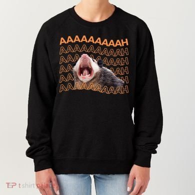 Opossum Screaming Funny Possum Trash Cat Meme Women's Sweatshirt