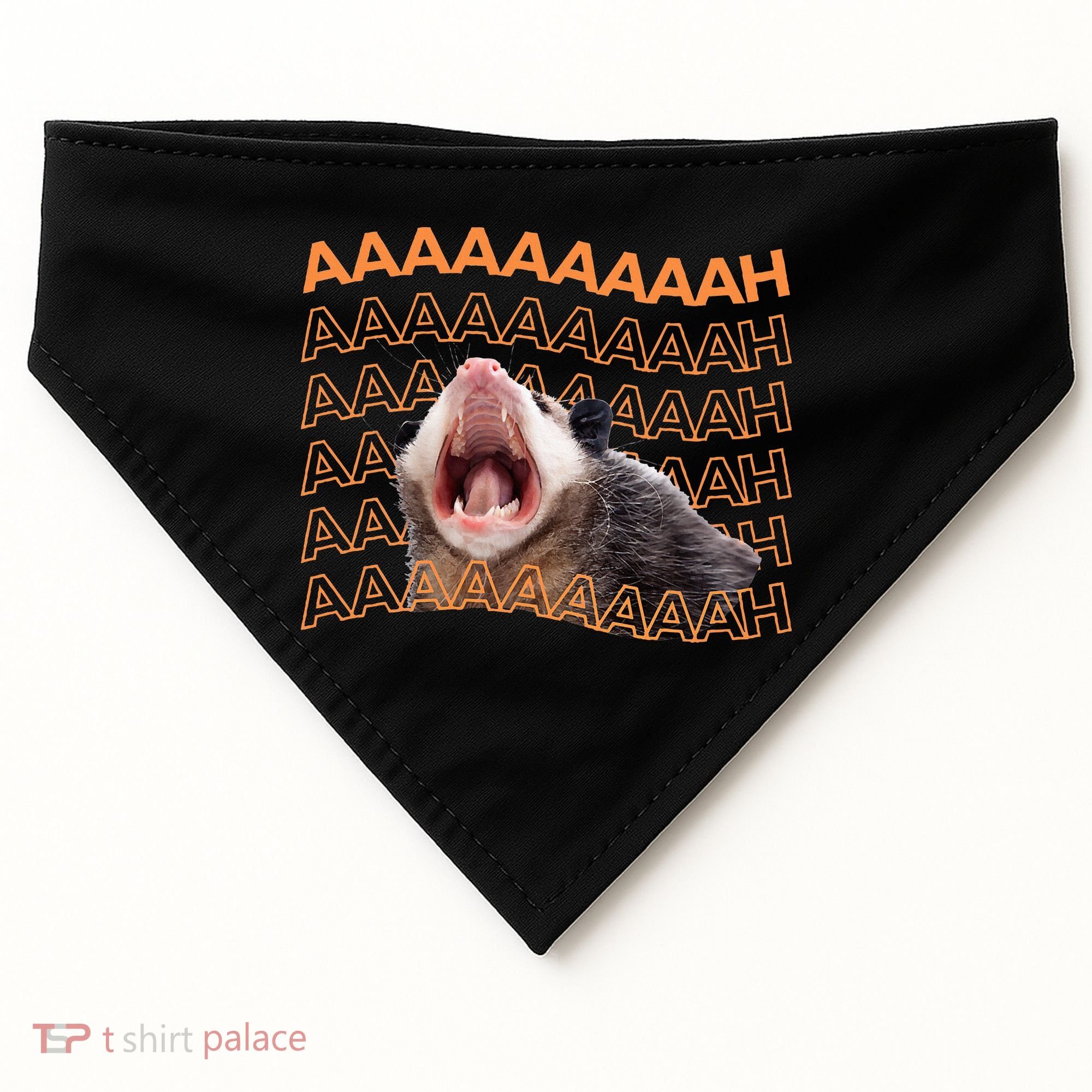 Opossum Screaming Funny Possum Trash Cat Meme USA-Made Doggie Bandana