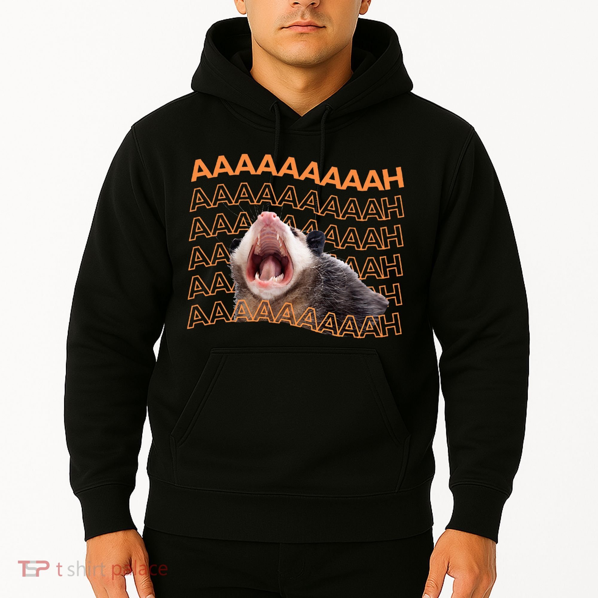 Opossum Screaming Funny Possum Trash Cat Meme Hoodie