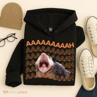 Opossum Screaming Funny Possum Trash Cat Meme Hoodie thumb 4