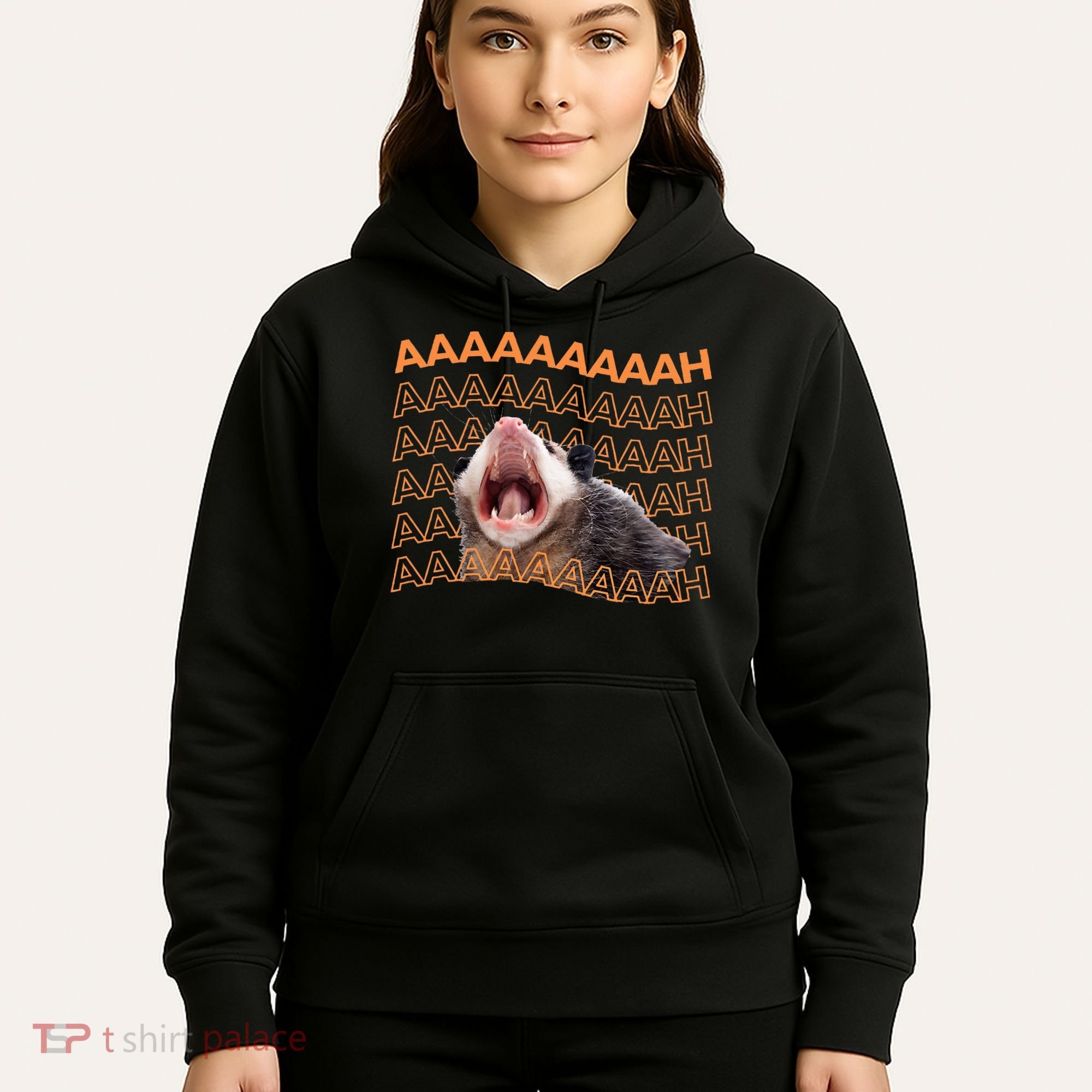 Opossum Screaming Funny Possum Trash Cat Meme Hoodie