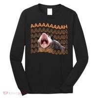Opossum Screaming Funny Possum Trash Cat Meme Long Sleeve Shirt thumb 0