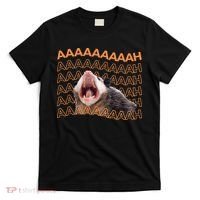 Opossum Screaming Funny Possum Trash Cat Meme T-Shirt thumb 0
