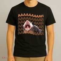 Opossum Screaming Funny Possum Trash Cat Meme T-Shirt thumb 3