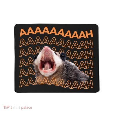 Opossum Screaming Funny Possum Trash Cat Meme Mousepad