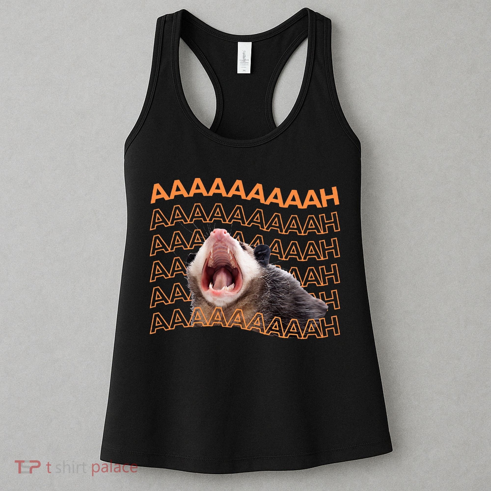 Opossum Screaming Funny Possum Trash Cat Meme Women's Tank Top