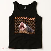 Opossum Screaming Funny Possum Trash Cat Meme Tank Top thumb 2