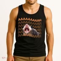 Opossum Screaming Funny Possum Trash Cat Meme Tank Top thumb 3