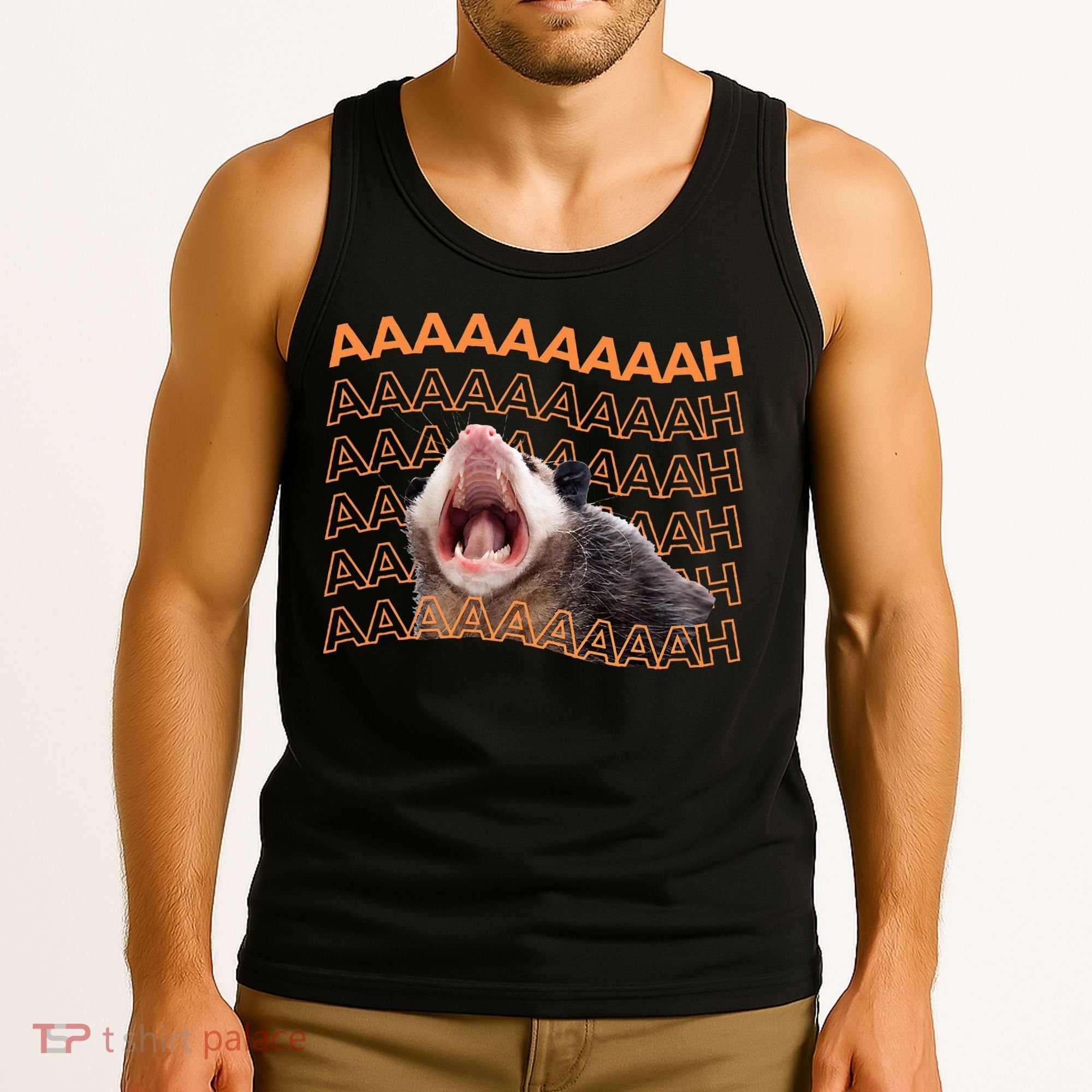 Opossum Screaming Funny Possum Trash Cat Meme Tank Top