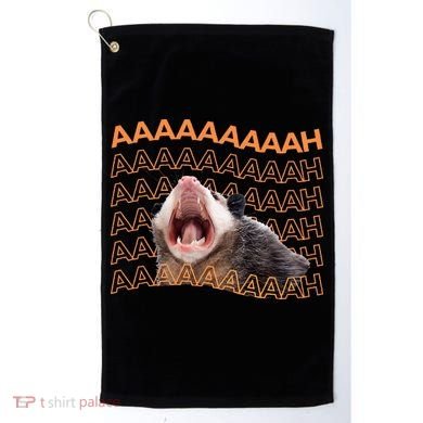 Opossum Screaming Funny Possum Trash Cat Meme Golf Towel