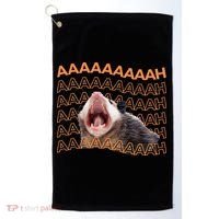 Opossum Screaming Funny Possum Trash Cat Meme Golf Towel thumb 0