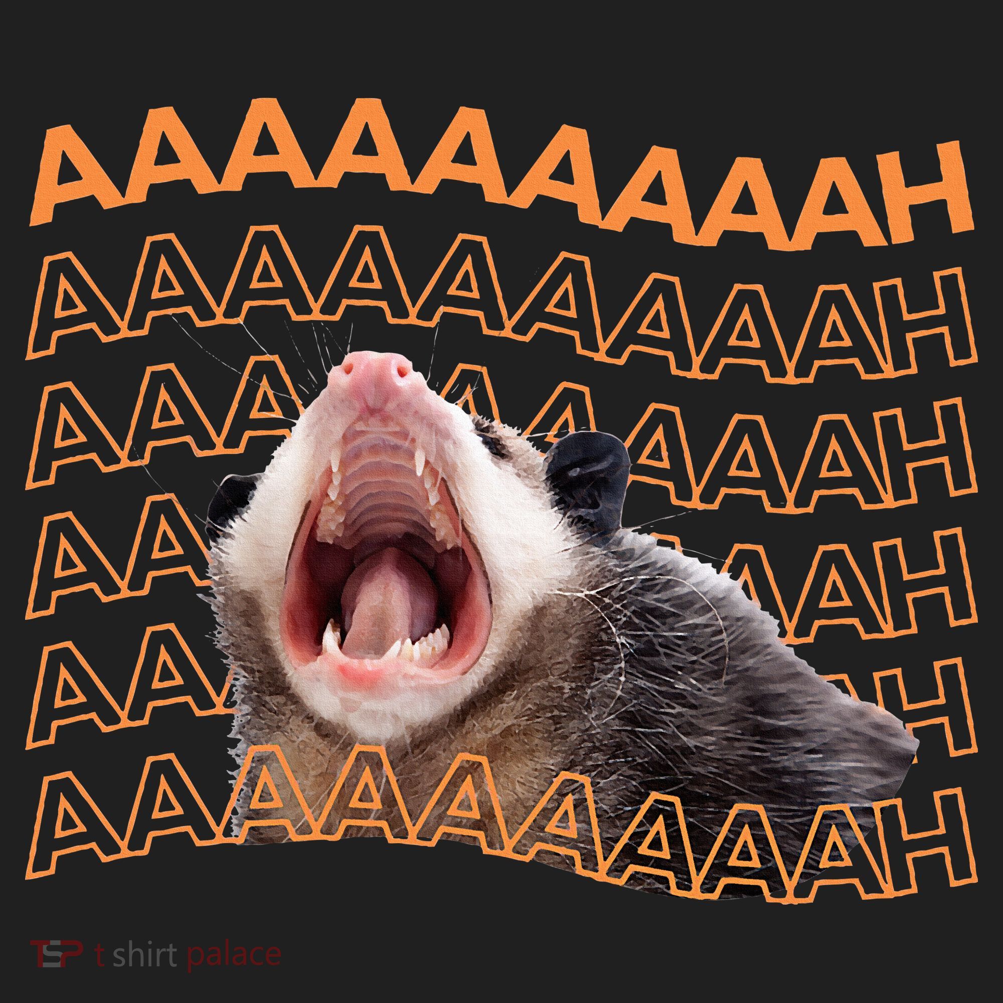 Opossum Screaming Funny Possum Trash Cat Meme Golf Towel