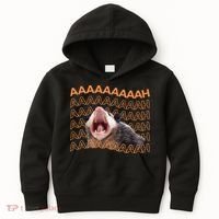 Opossum Screaming Funny Possum Trash Cat Meme Kids Hoodie thumb 0