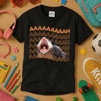 Opossum Screaming Funny Possum Trash Cat Meme Kids T-Shirt thumb 3