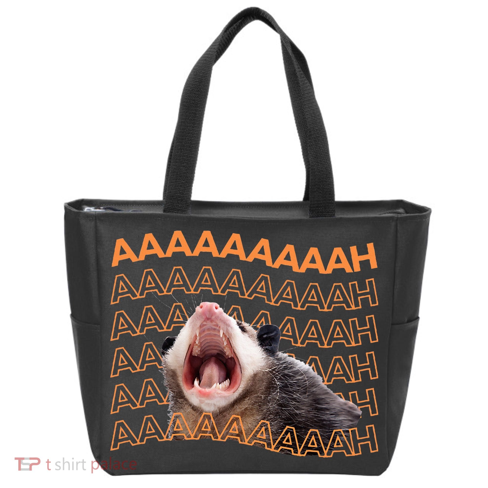 Opossum Screaming Funny Possum Trash Cat Meme Tote Bag