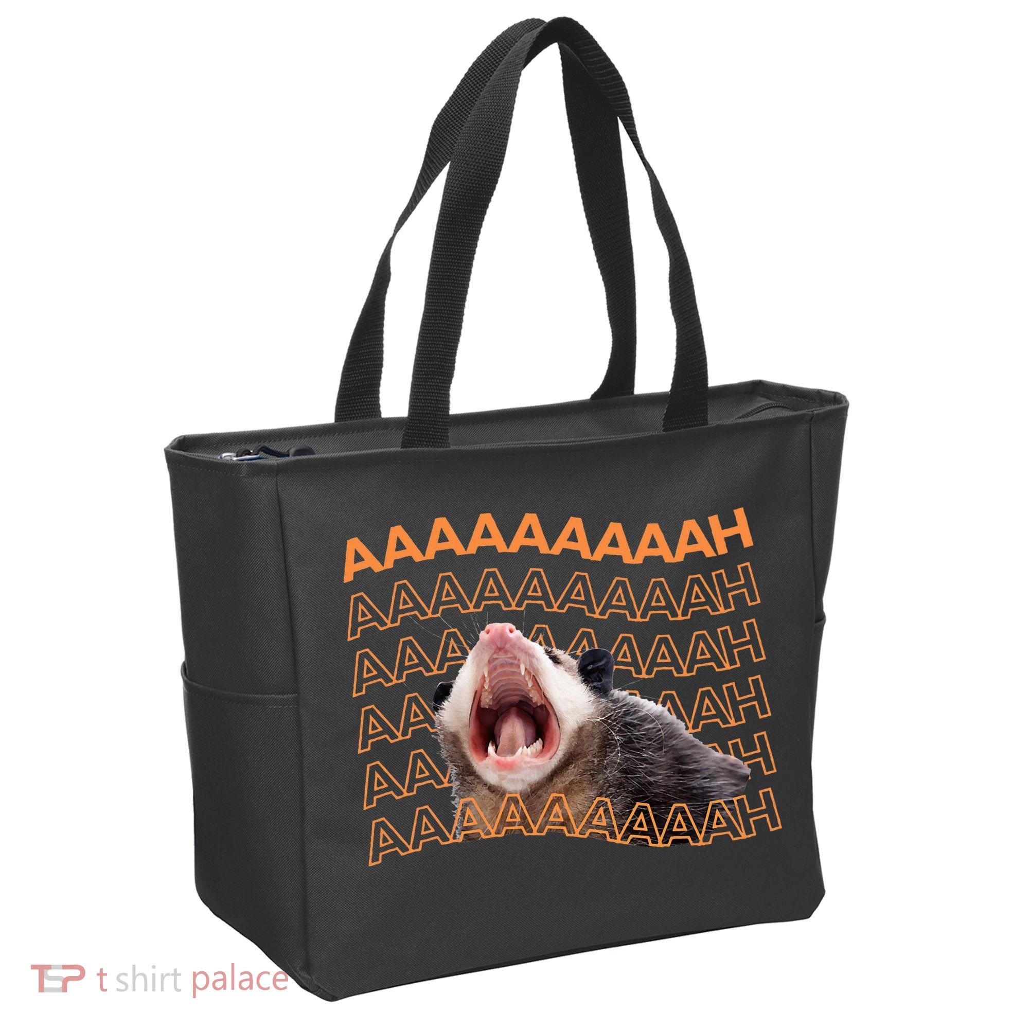 Opossum Screaming Funny Possum Trash Cat Meme Tote Bag