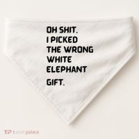 Oh Shit Funny White Elephant Gifts For Adults Under 15 20 USA-Made Doggie Bandana thumb 0