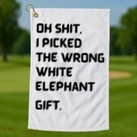 Oh Shit Funny White Elephant Gifts For Adults Under 15 20 Golf Towel thumb 1