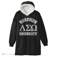 Old School Fraternity Comedy Property Harrison University Hooded Wearable Blanket thumb 0