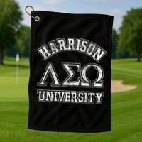 Old School Fraternity Comedy Property Harrison University Golf Towel thumb 1