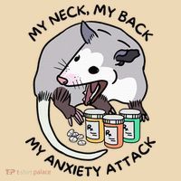 Opossum Screaming Funny My Neck My Back My Anxiety Attack Tote Bag thumb 4
