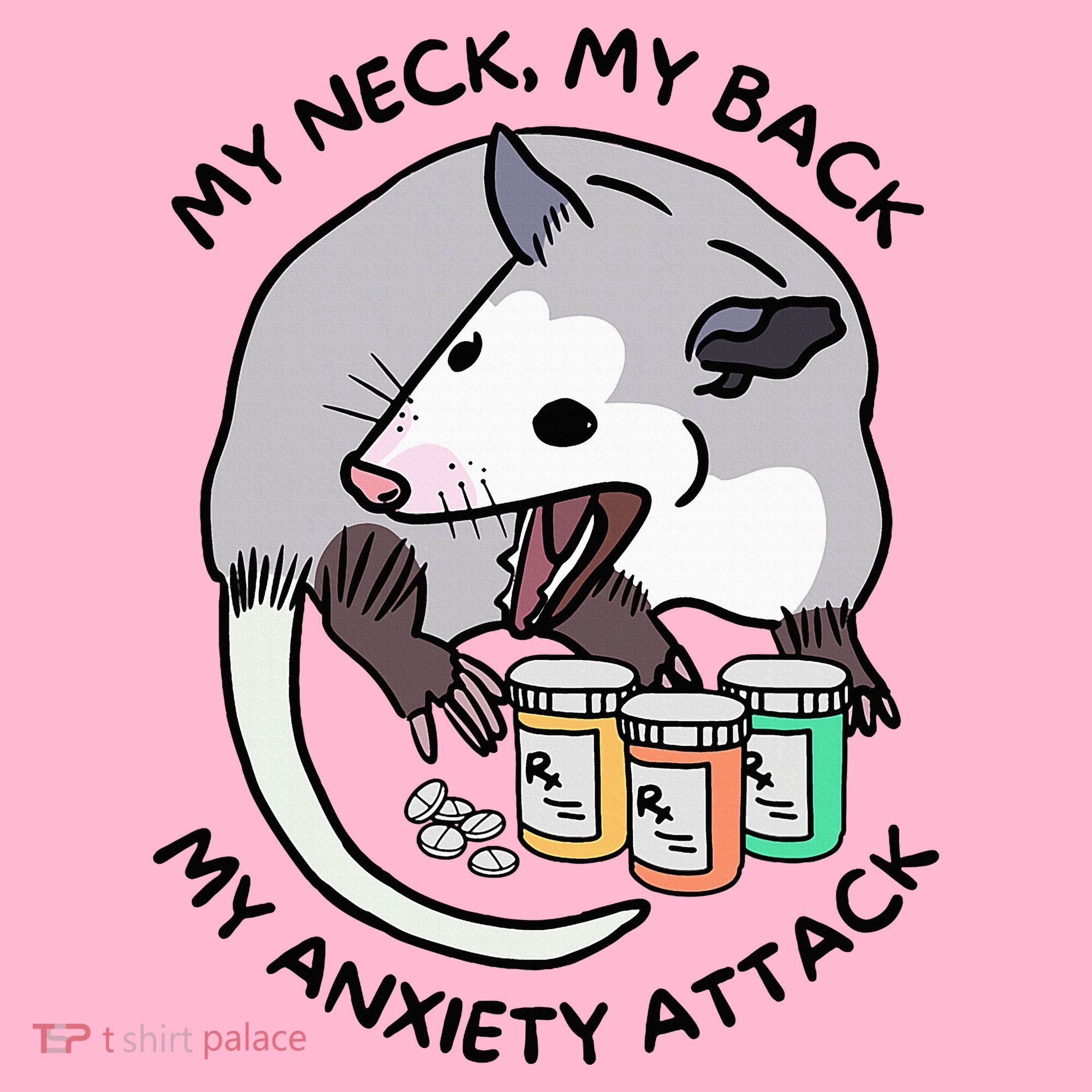 Opossum Screaming Funny My Neck My Back My Anxiety Attack Coaster